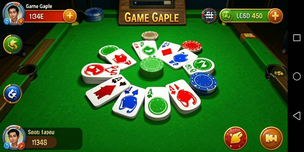 Screenshot gameplay 234E menampilkan pertandingan Gaple yang seru dan mendebarkan.