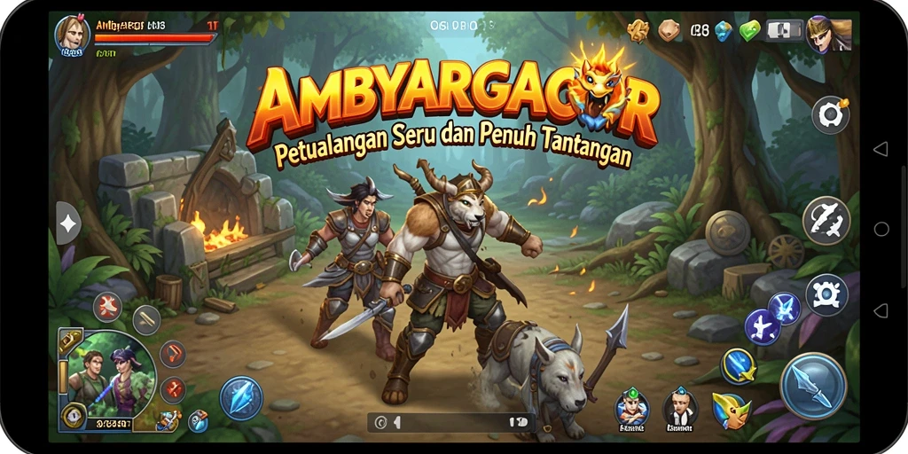 Tampilan gameplay AMBYARGACOR yang memukau di dunia petualangan.
