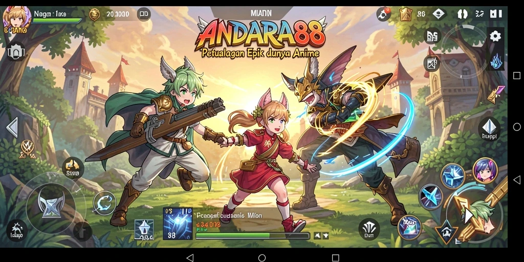 Tampilan gameplay ANDARA88 yang menakjubkan dan penuh warna.
