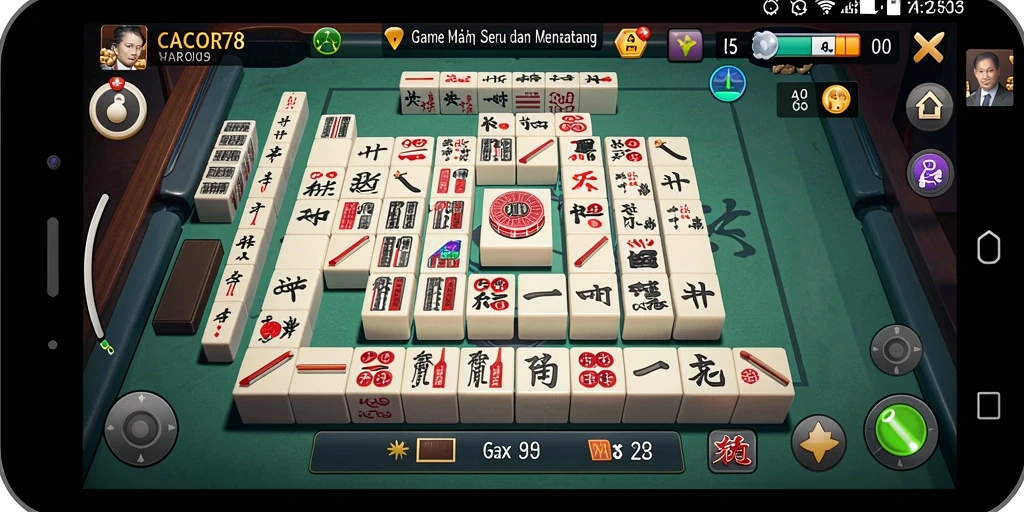 Tampilan gameplay Mahjong yang menakjubkan dan seru.