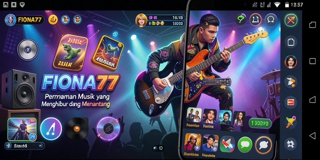 Tampilan gameplay FIONA77 dengan lagu-lagu yang mengasyikkan.