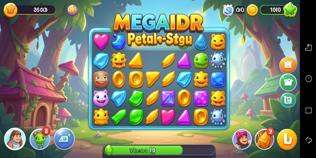 Tampilan gameplay MEGAIDR yang menawan dalam genre Match-3.