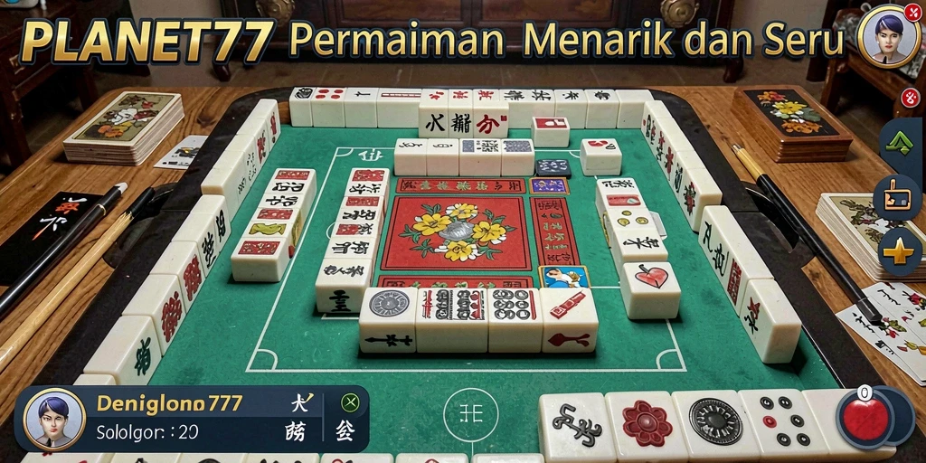 Tampilan gameplay Mahjong PLANET77 yang seru dan menantang.