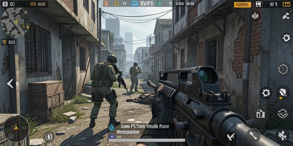 Screenshot gameplay RVIP3 yang menegangkan dan penuh aksi.