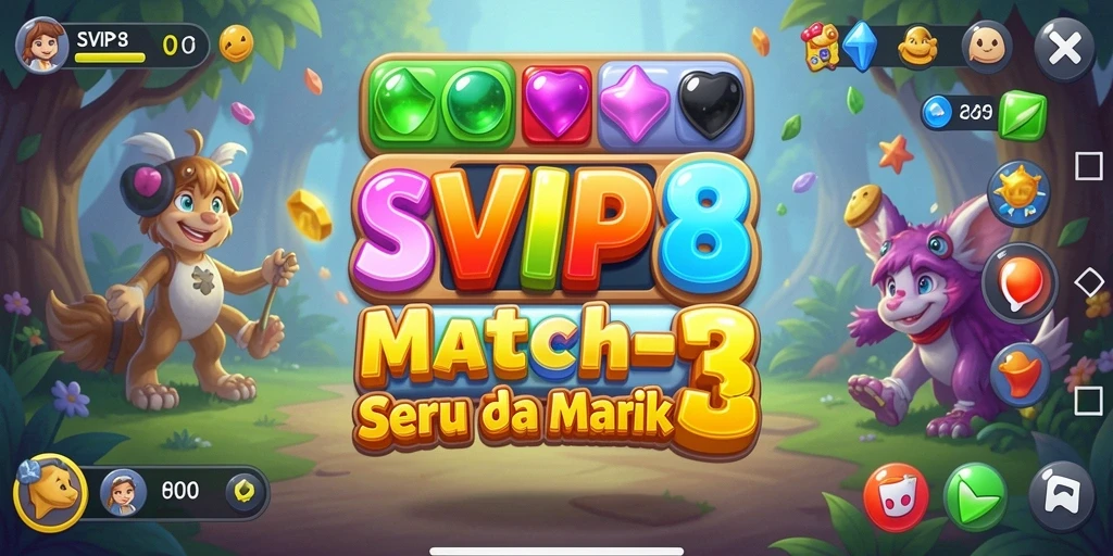 Tampilan seru dari gameplay Match-3 SVIP8.