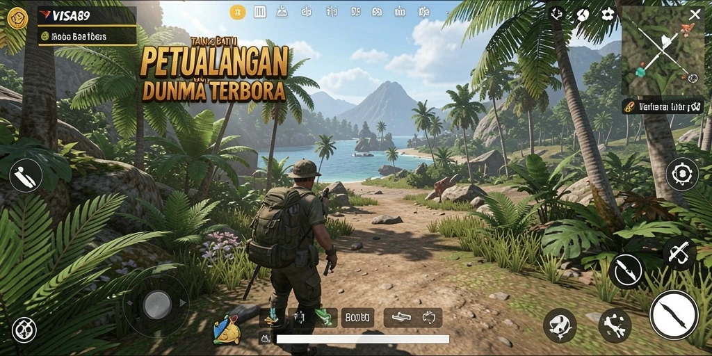 Screenshot dari gameplay <strong>VISA89</strong> yang menunjukkan dunia terbuka yang luas.