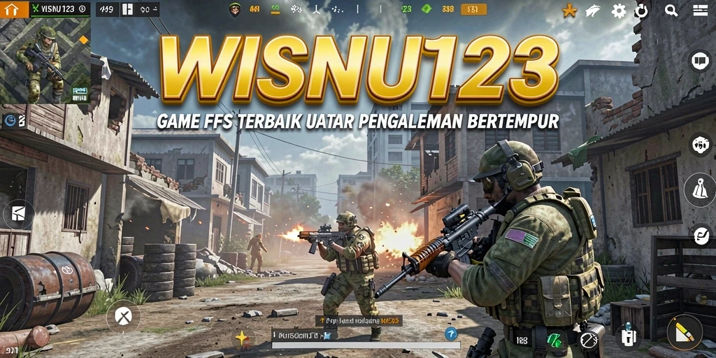 Tangkapan layar WISNU123 menunjukkan aksi pertarungan FPS yang mendebarkan.