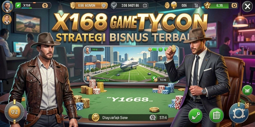 Tampilan gameplay X168 yang memikat dengan elemen Tycoon yang kaya.